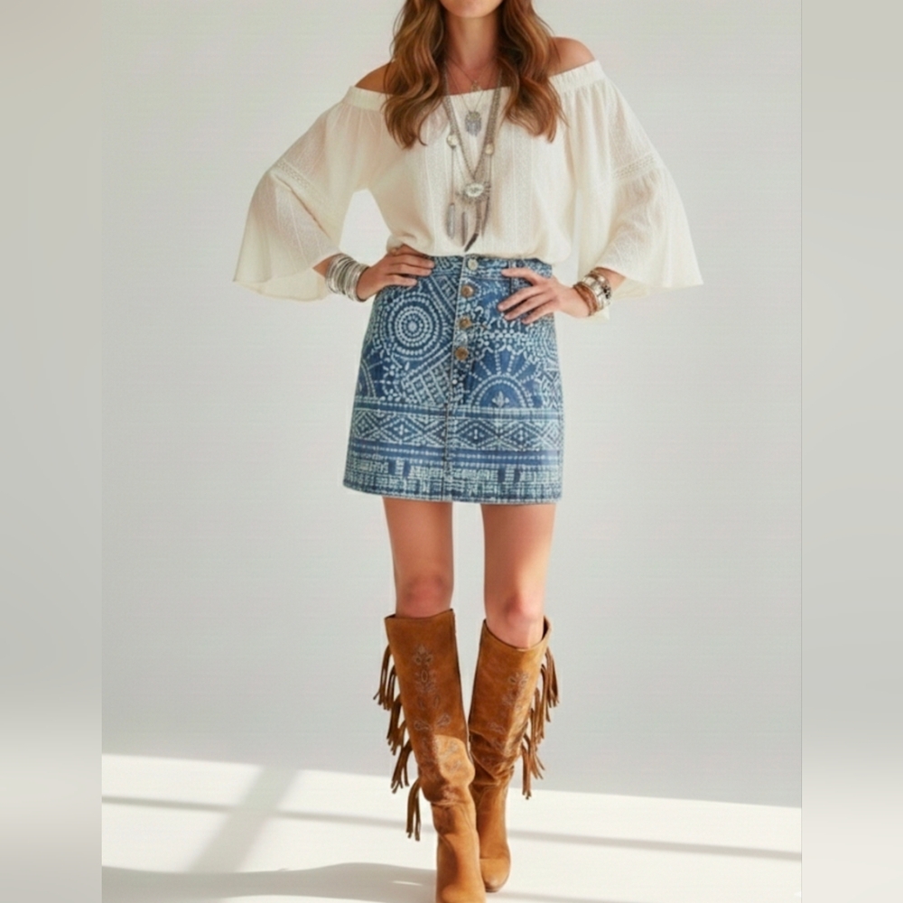 Free People Denim Skirt